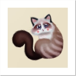 Brown Cute Kitty Posters and Art